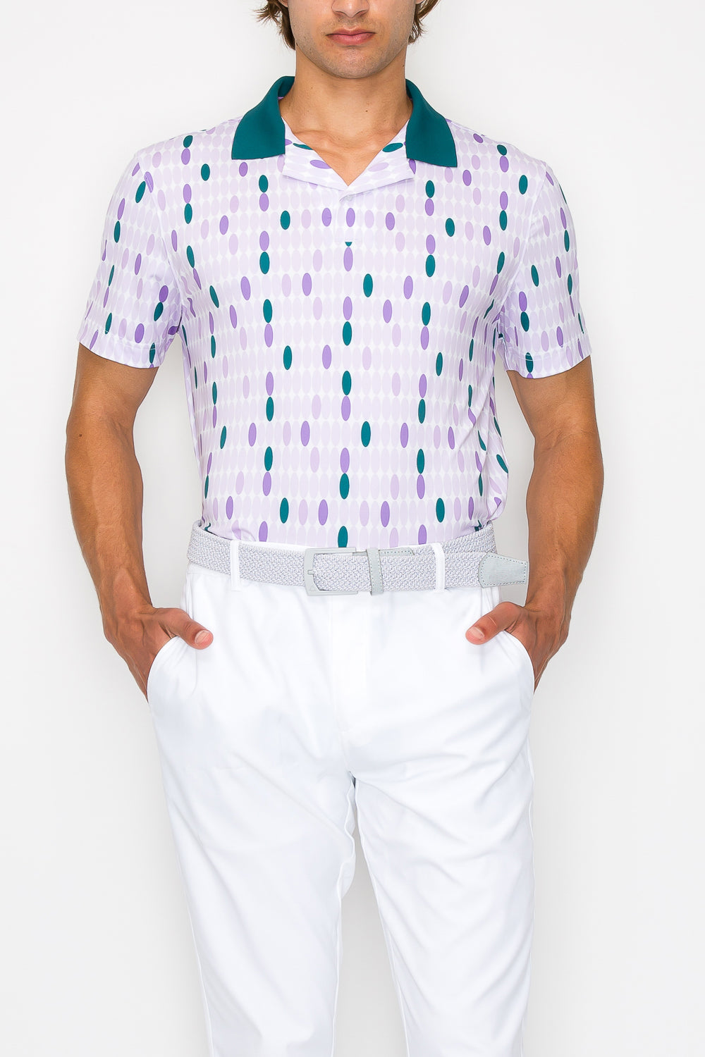 Model with Luxe Dot Polo